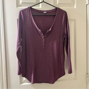 Purple 3/4 sleeve Henley